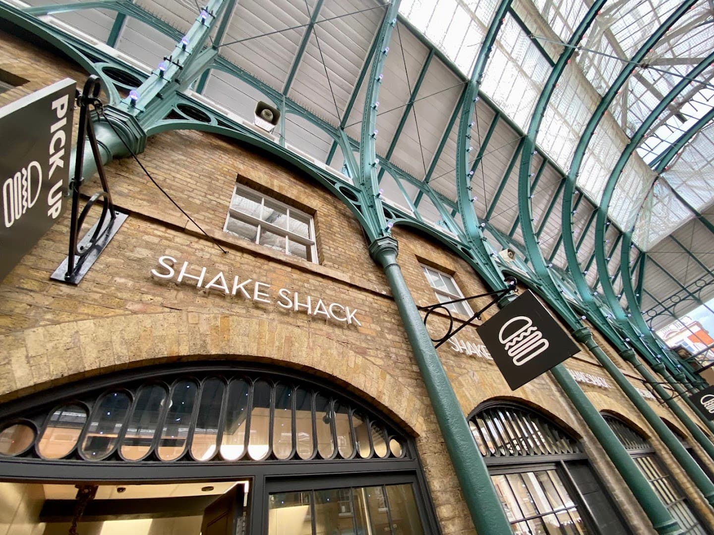 Entrance facade at Shake Shack Covent Garden, London