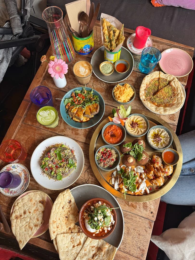 Middle Eastern brunch spread at AYA & SUKI, London