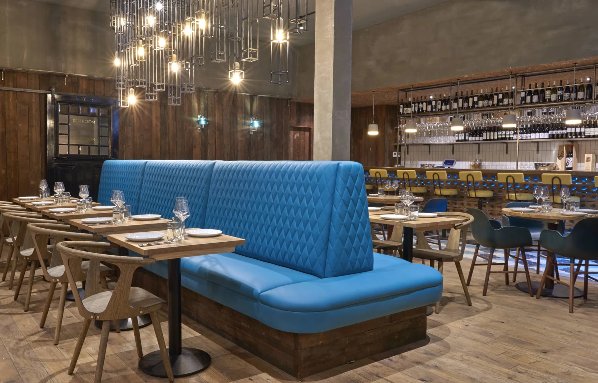 Main dining room at Humble Grape Fleet Street Wine Bar & Restaurant, London