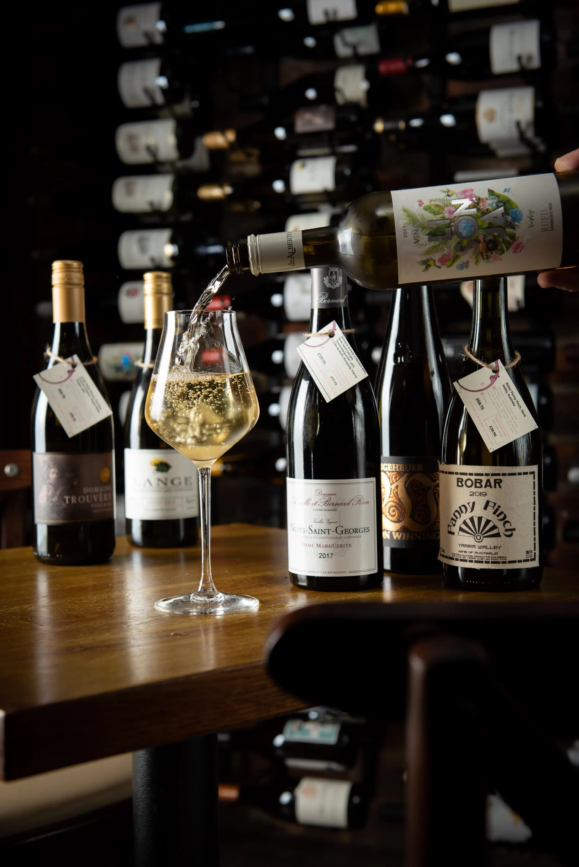 Wine selection and tasting at Humble Grape Fleet Street Wine Bar & Restaurant, London