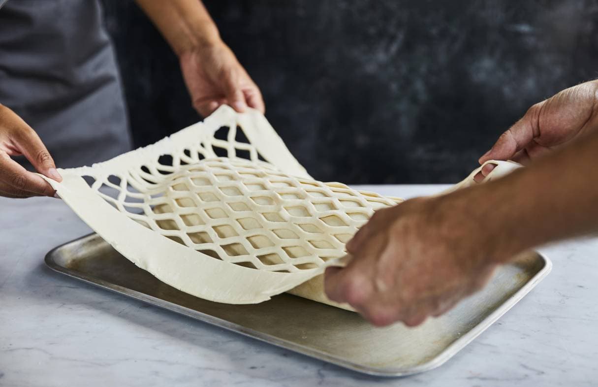 Lattice pastry preparation at Bread Street Kitchen & Bar - St Paul's, London