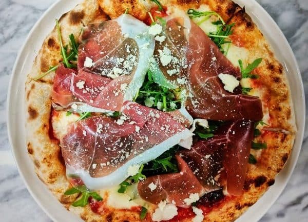 Prosciutto rocket pizza at Music & Beans Haringey, London