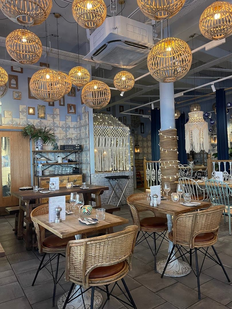 Main dining room at Megan's on the High Street Restaurant, Kensington, London