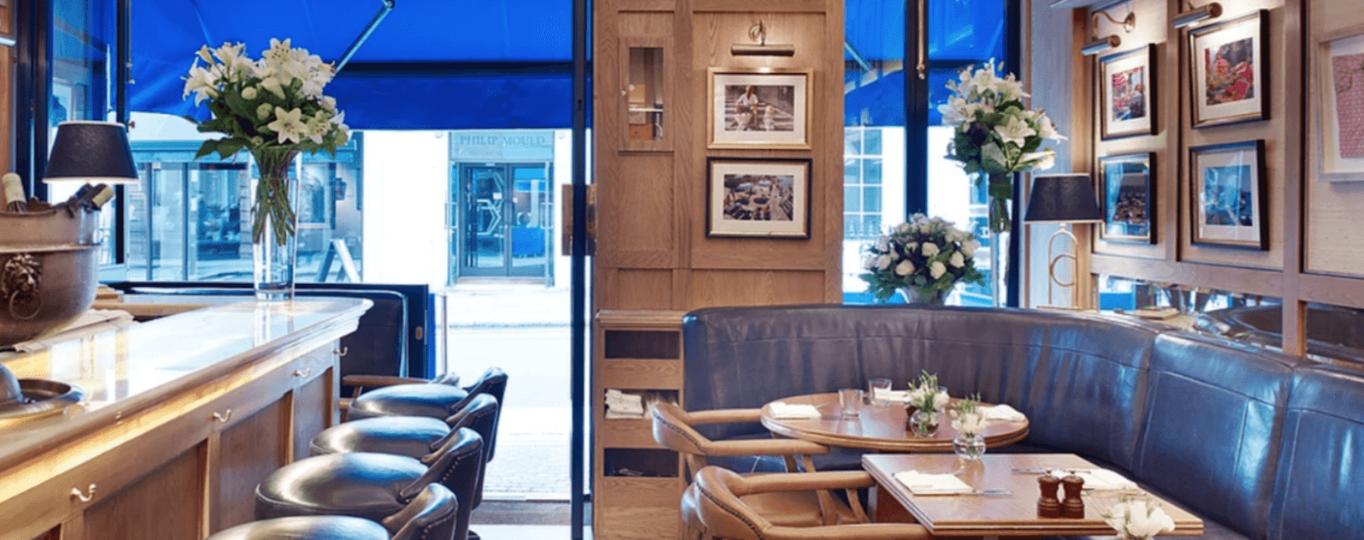 Elegant dining room and bar area at Chucs Mayfair, London