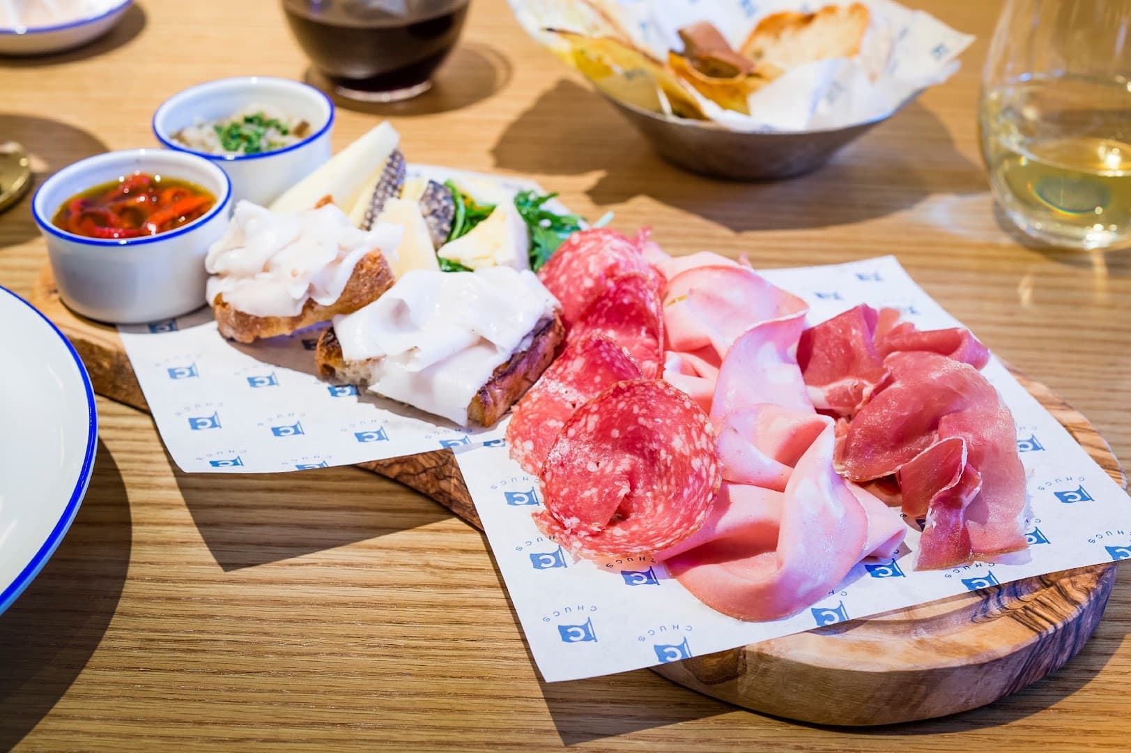 Italian charcuterie board at Chucs Mayfair, London