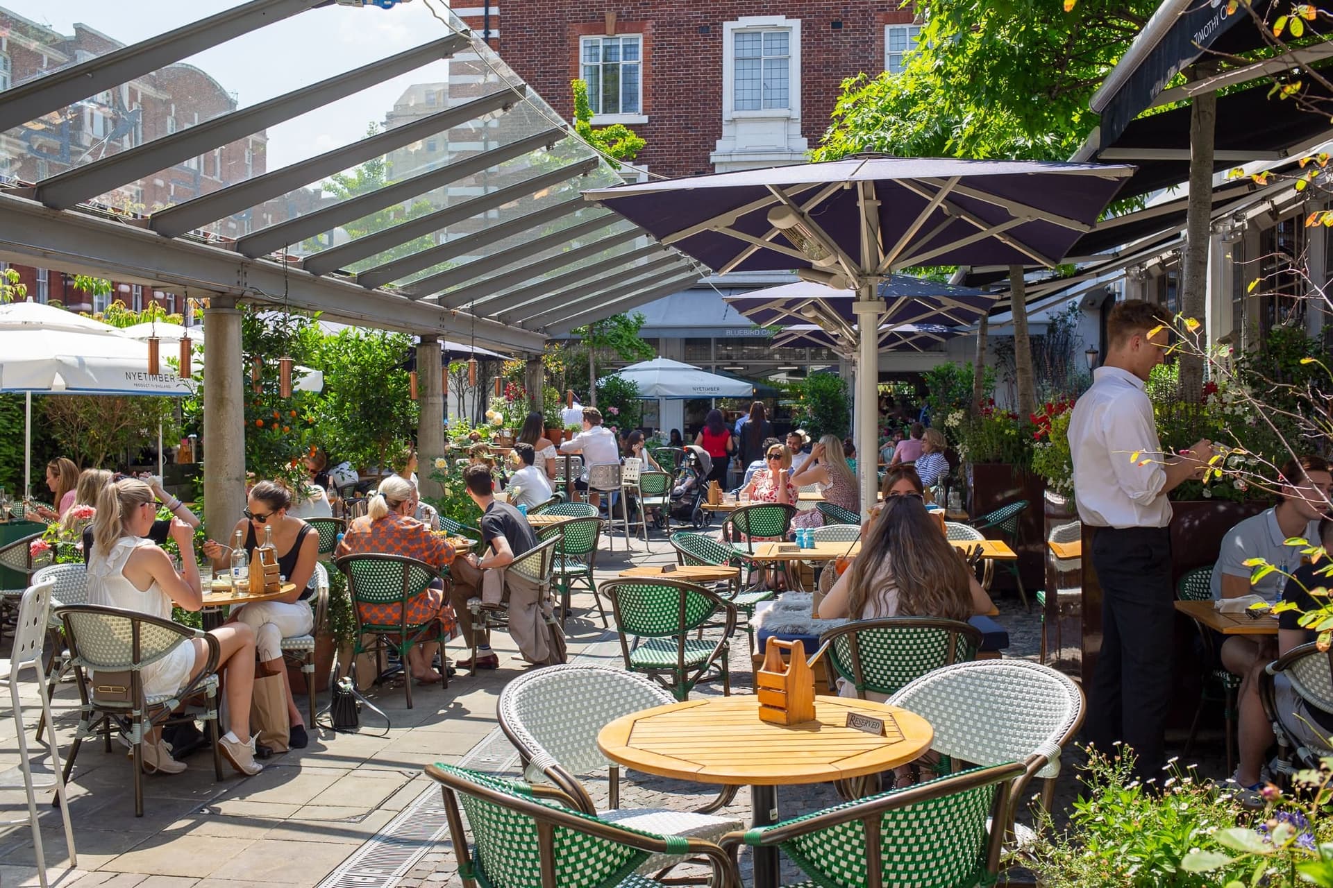 Outdoor terrace at Bluebird Chelsea, London