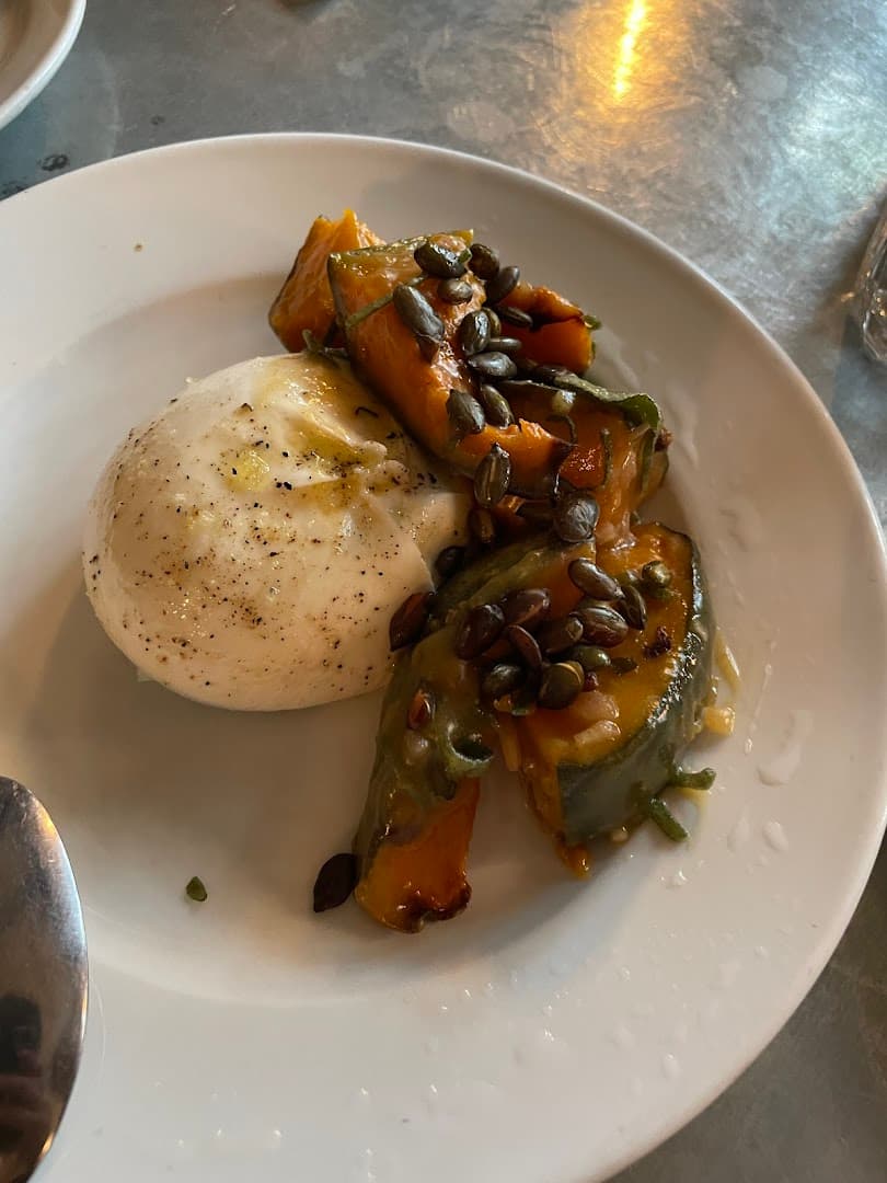 Burrata with roasted peppers and capers at Jolene Bakery & Restaurant, London