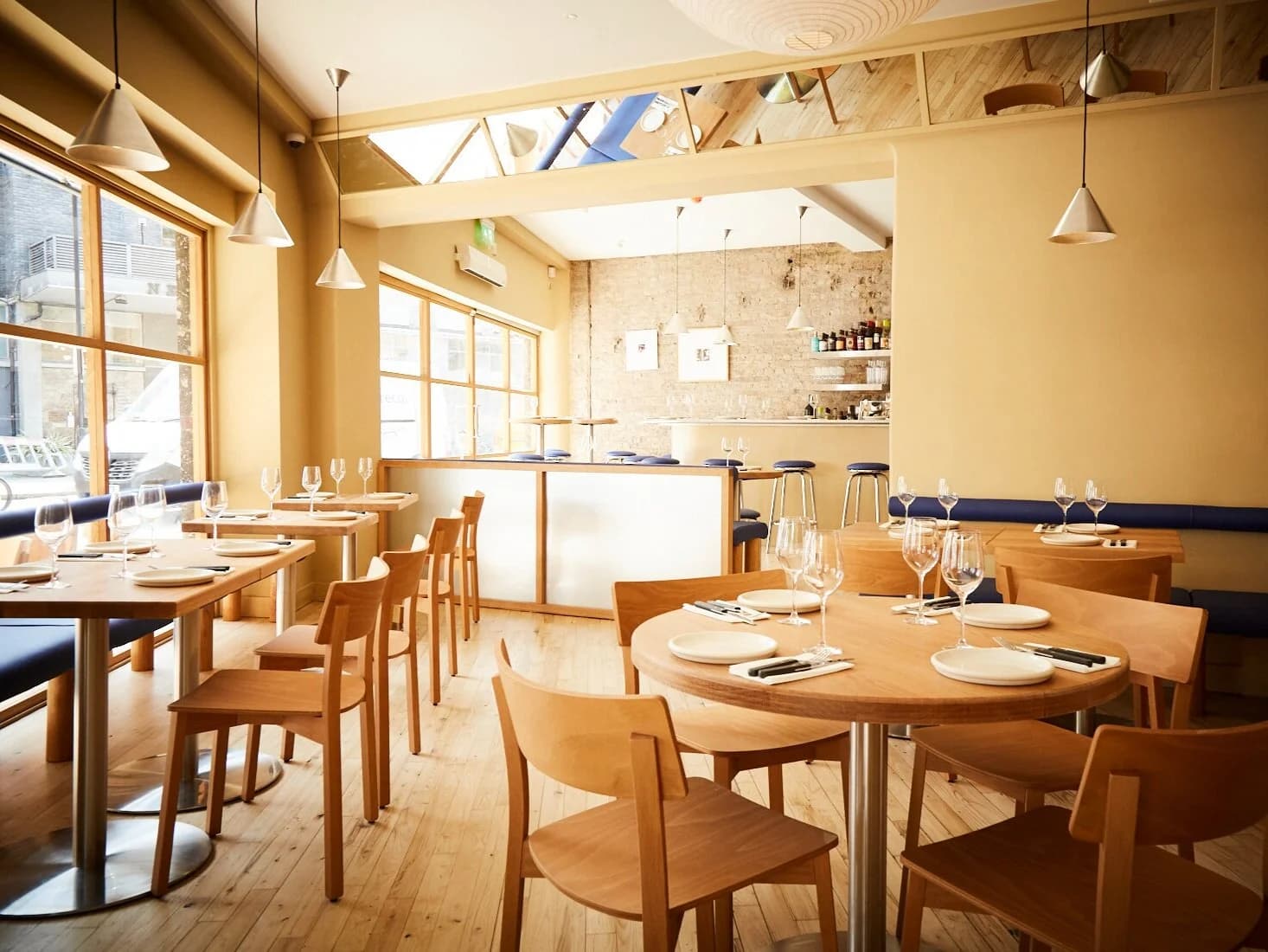 Bright dining room at Elliot's - Hackney, London