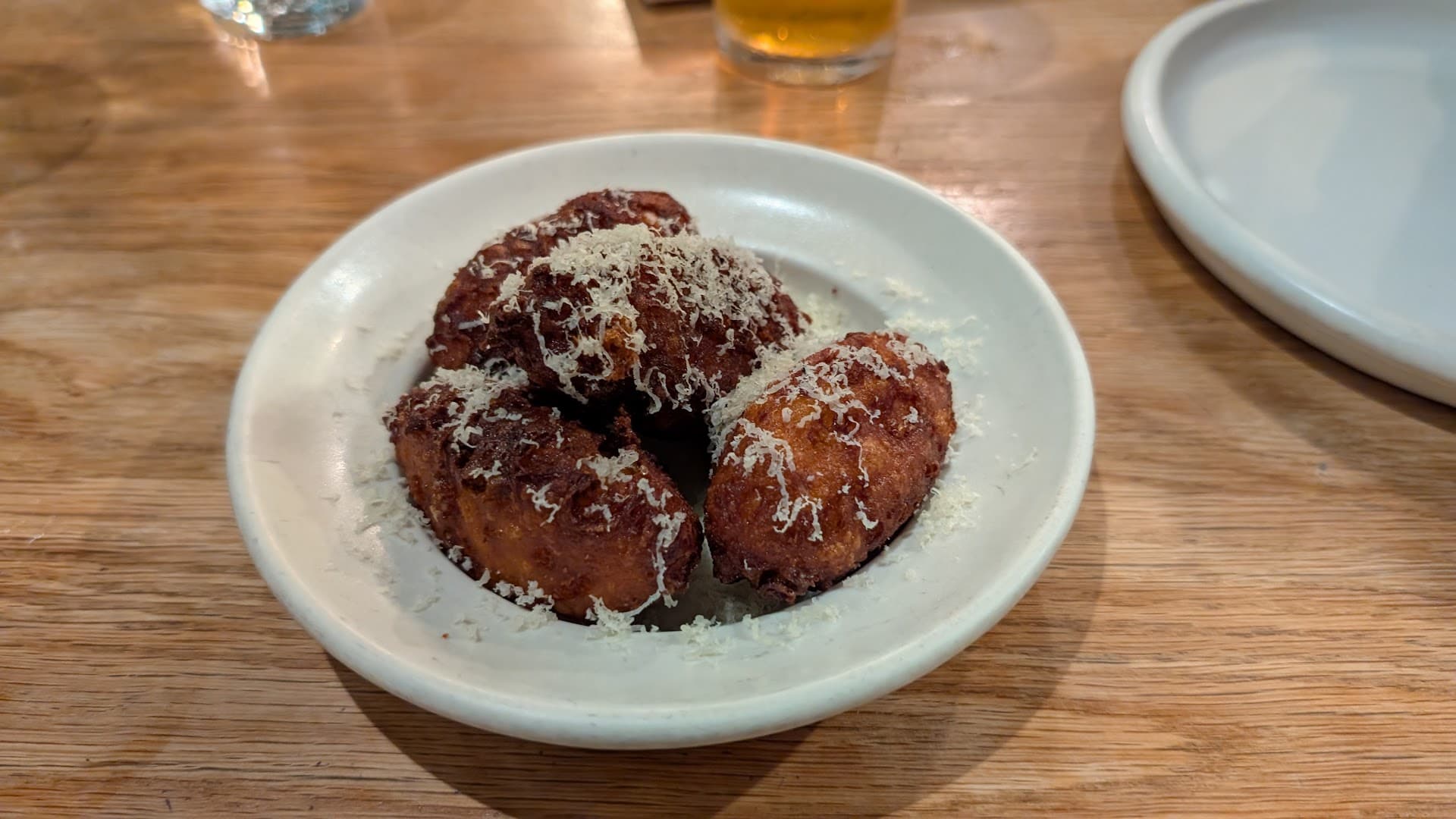 Fried fritters with cheese at Elliot's - Hackney, London
