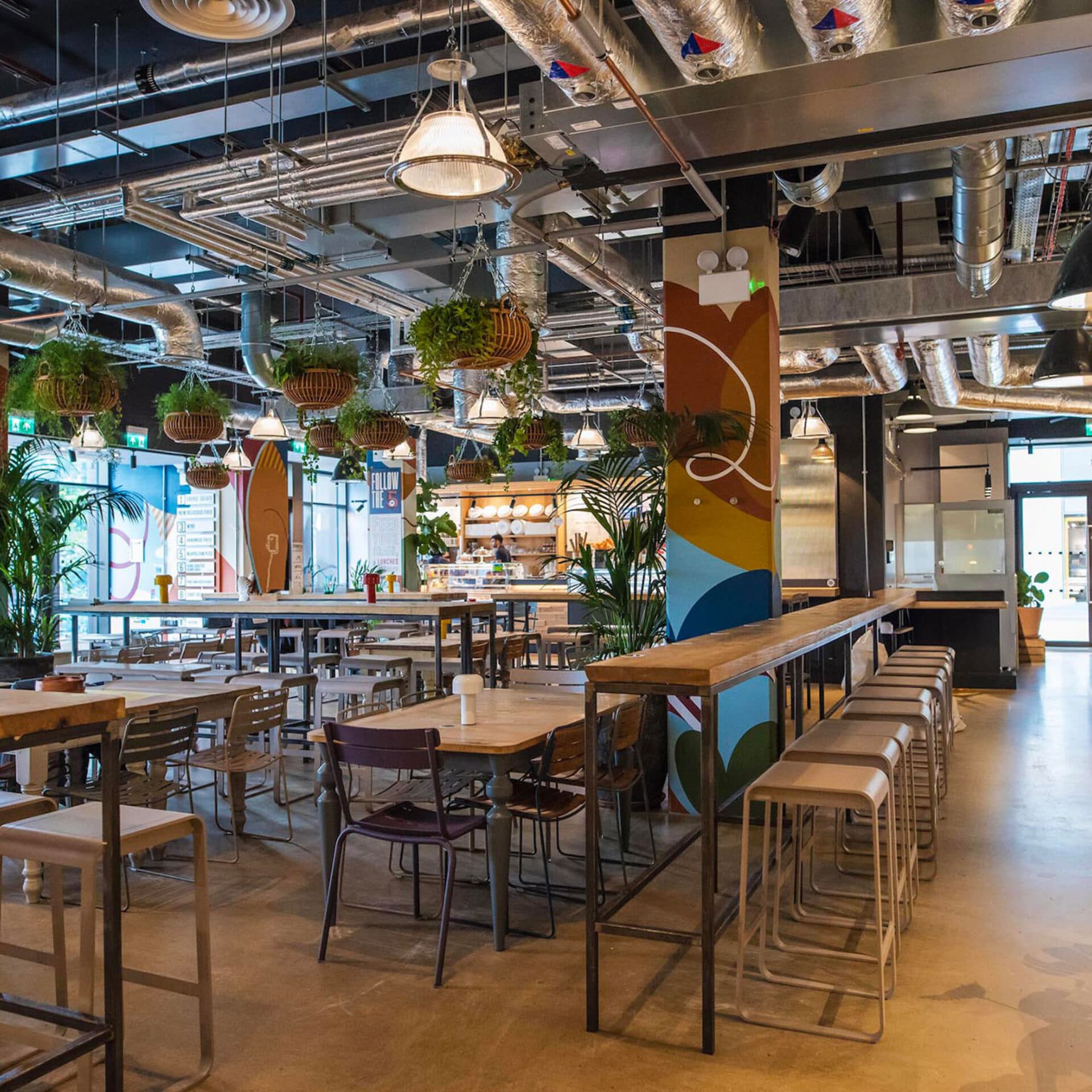 Communal dining area at Mercato Mayfair, London