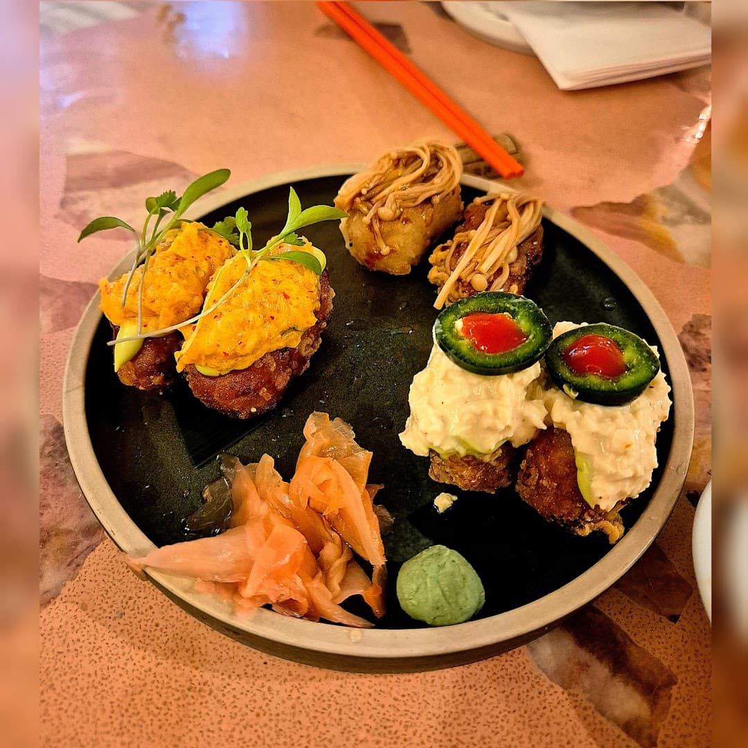 Asian fusion sharing platter at 123V Browns, London