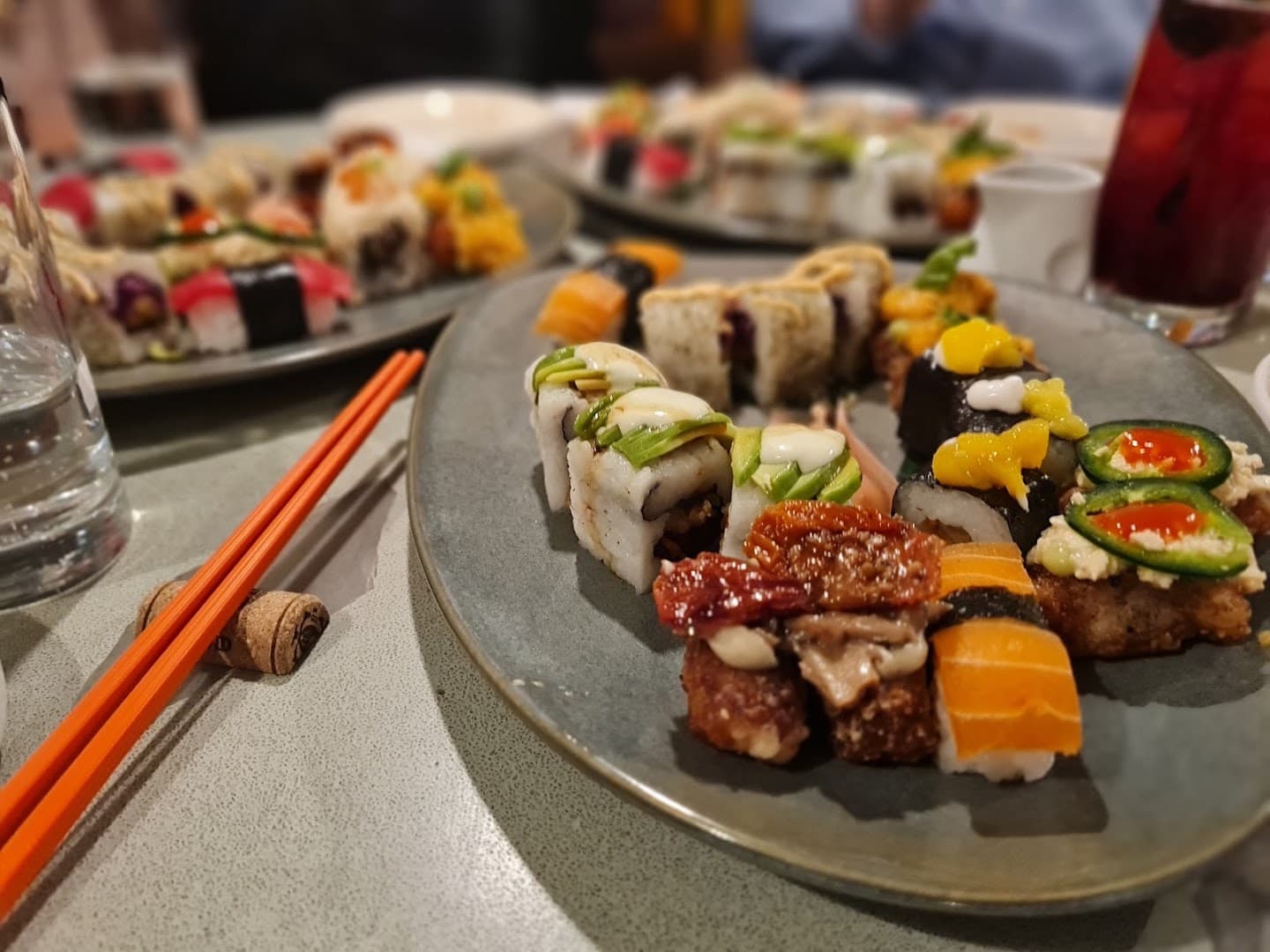 Vegan sushi platter at 123V Browns, London