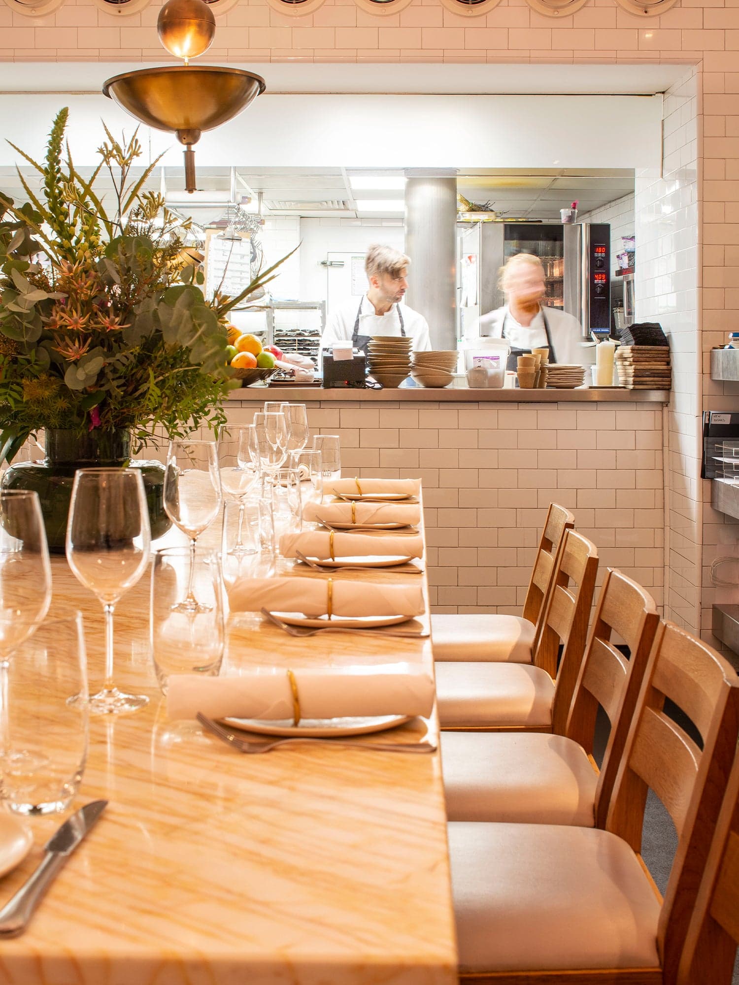 Chef table dining room at Ottolenghi Hampstead, London
