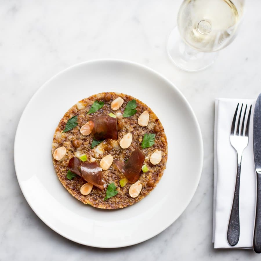 Lamb tartare tostada dish at Pizarro, London
