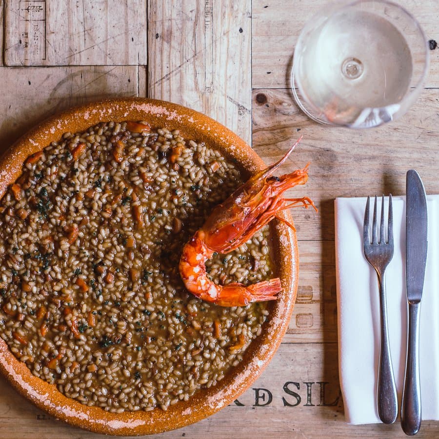 Lentil stew with prawn at Pizarro, London