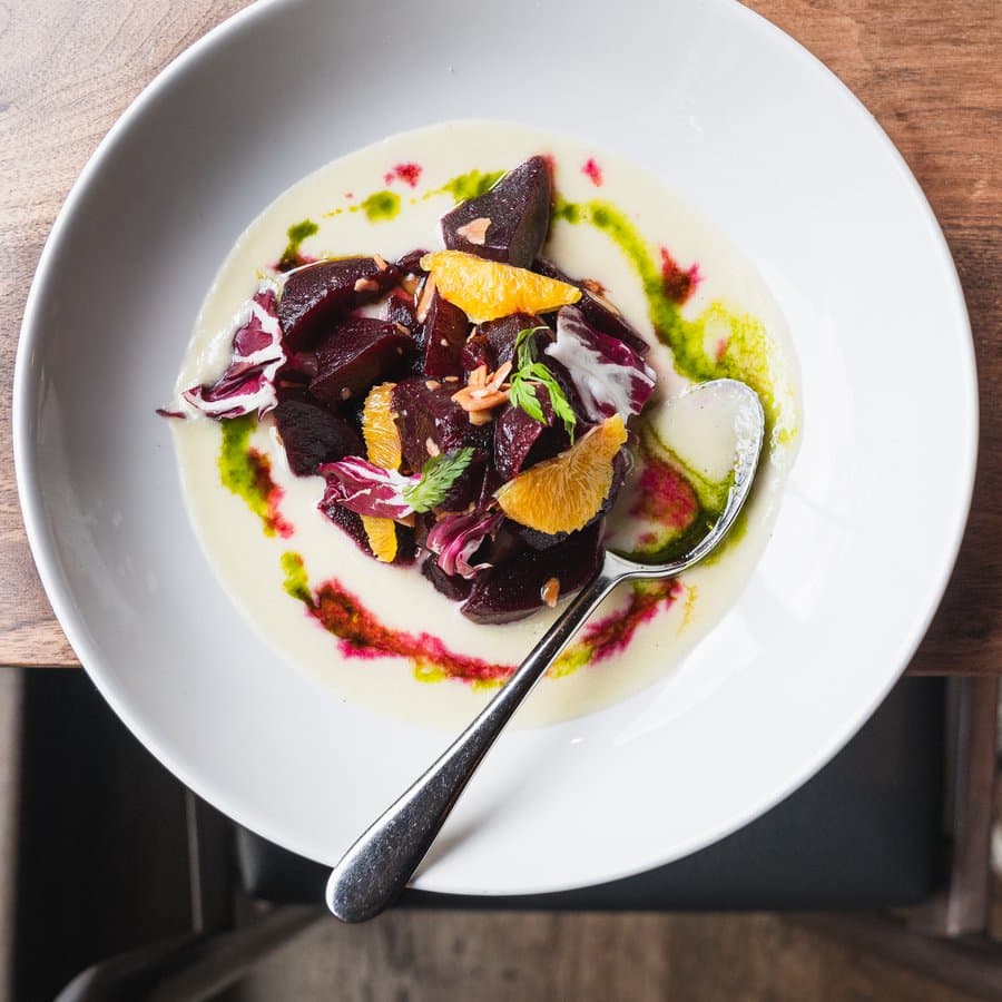 Roasted beet salad at Pizarro, London