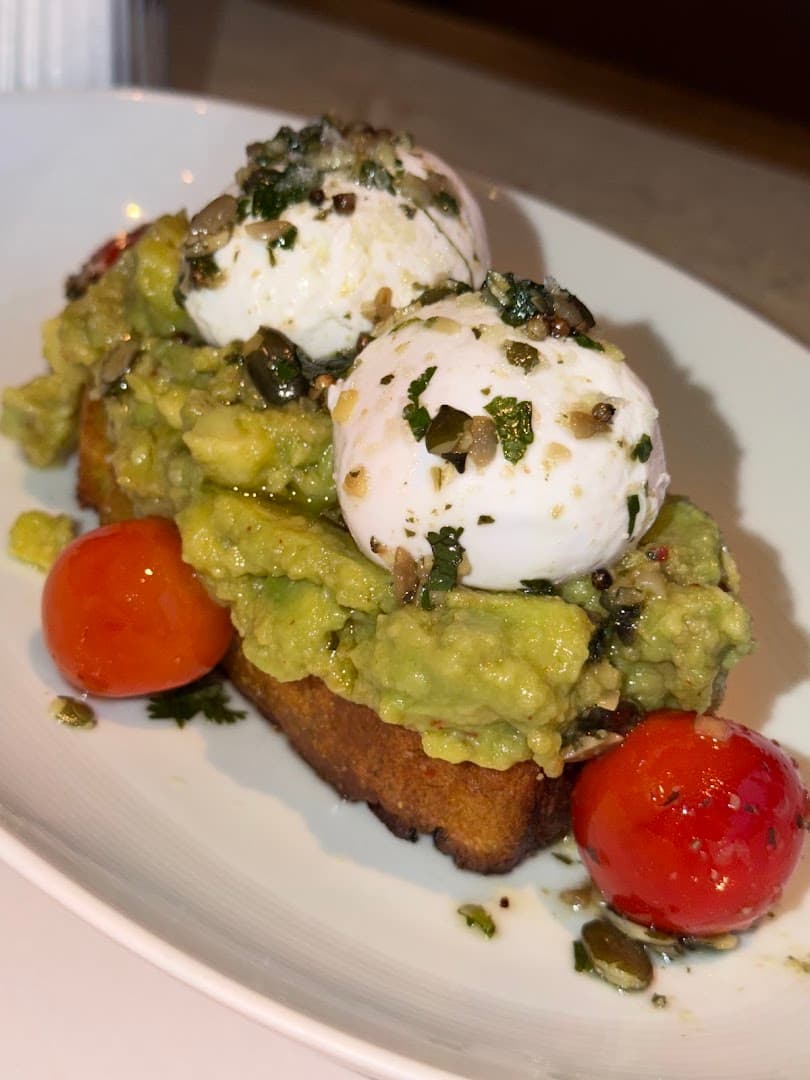 Avocado toast with poached eggs at The Park, London