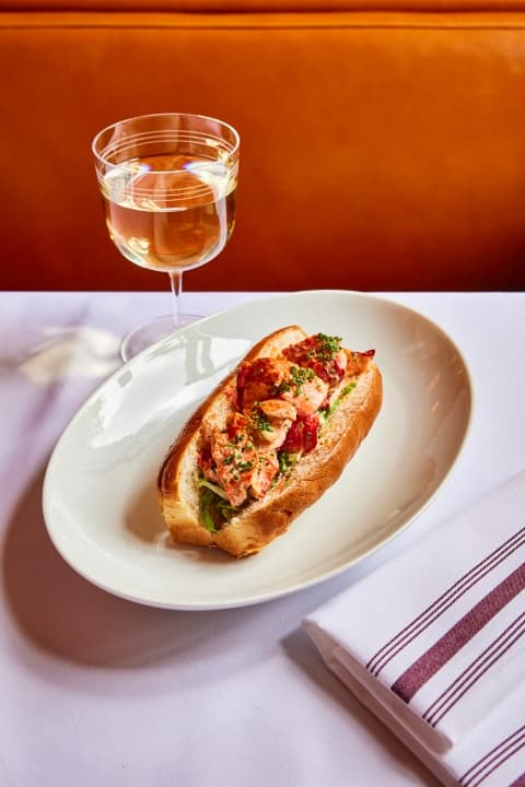 Lobster roll with white wine at The Park, London