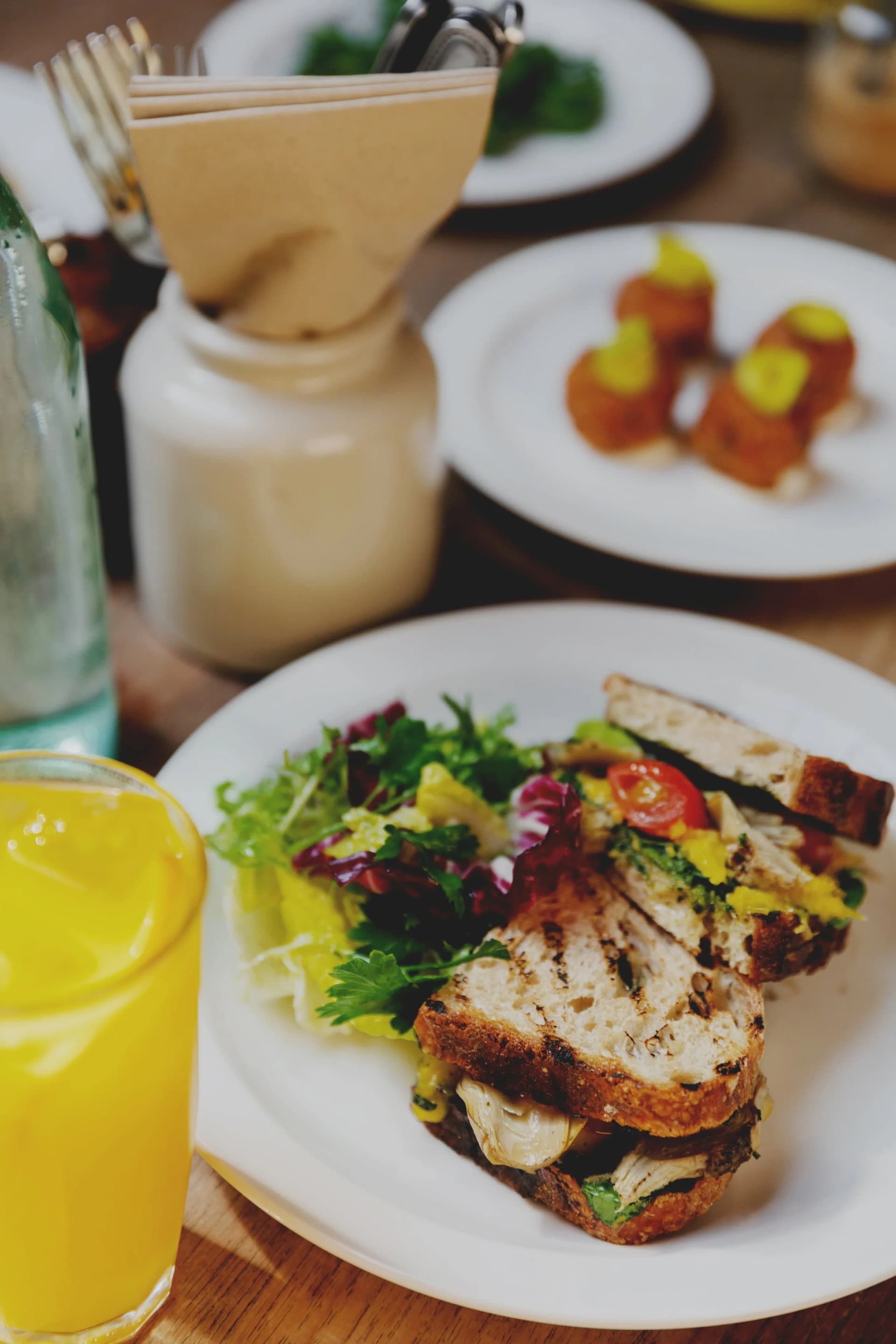 Brunch sandwich and salad at Alice House West Hampstead, London
