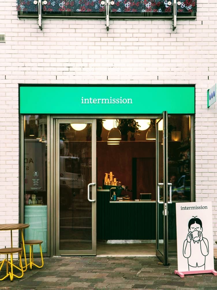 Front entrance at Intermission Coffee, London