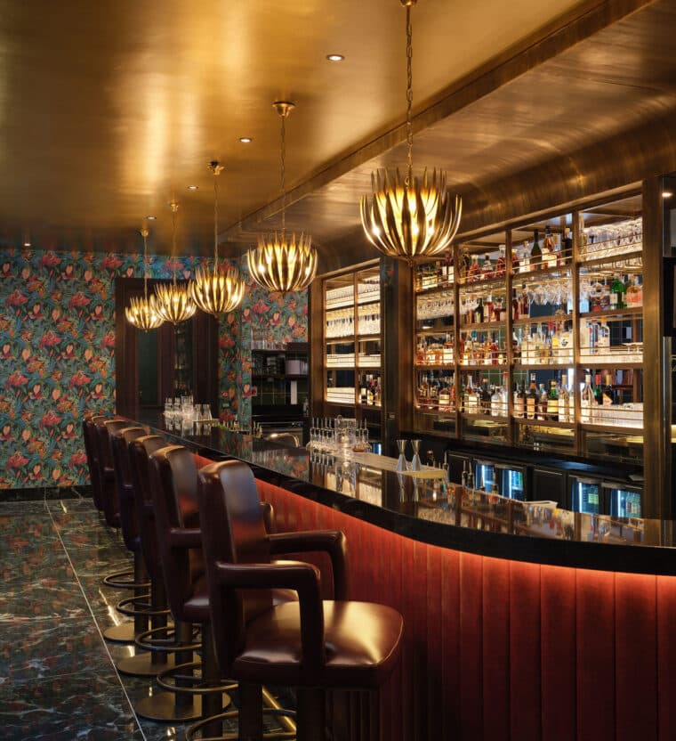 Luxurious bar area at The Owl and Monkey, London