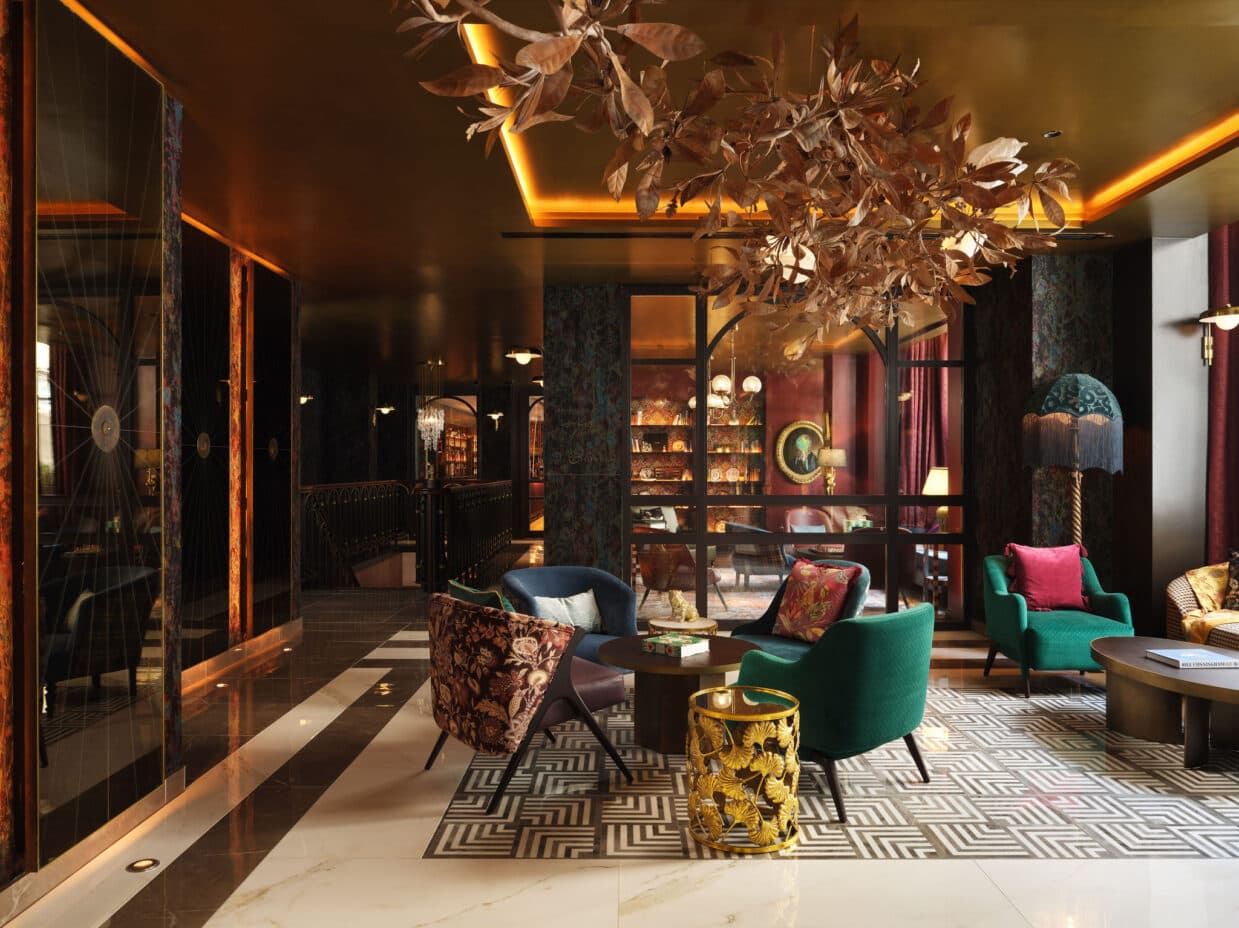 Luxurious lounge area at The Owl and Monkey, London