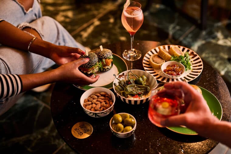 Outdoor drinks and nibbles at The Owl and Monkey, London