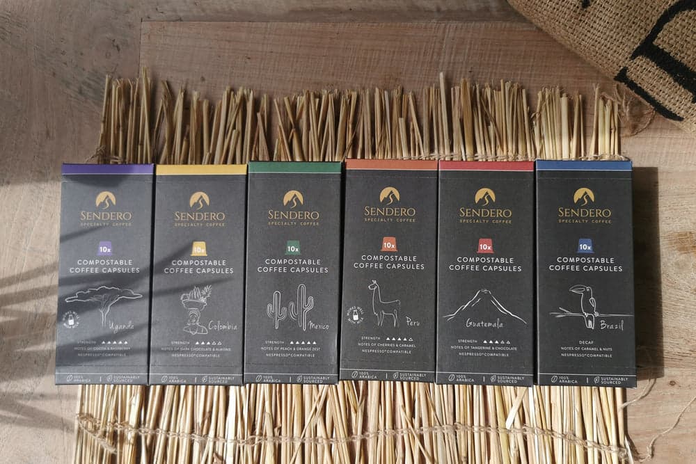 Compostable coffee capsules range at Sendero Specialty Coffee Brixton, London