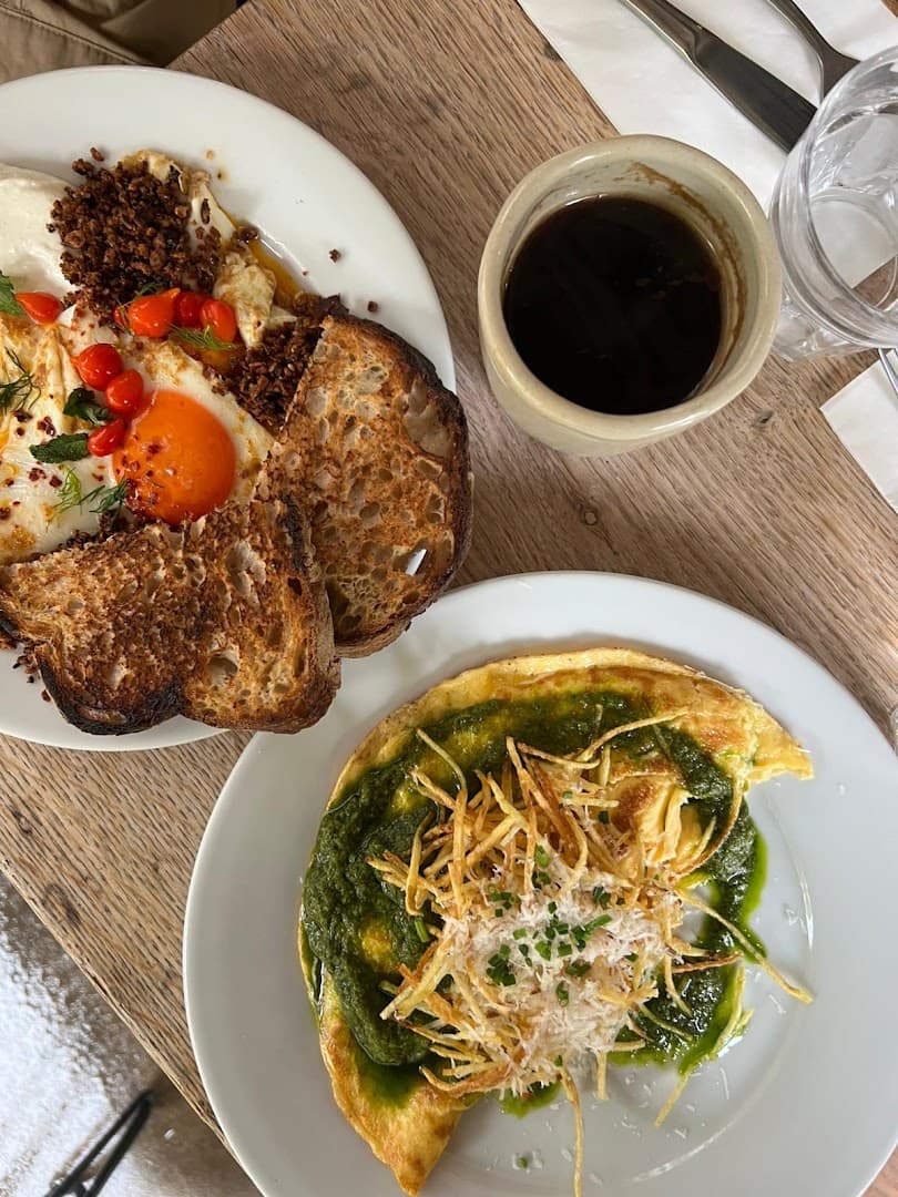Breakfast brunch spread at 26 Grains, London