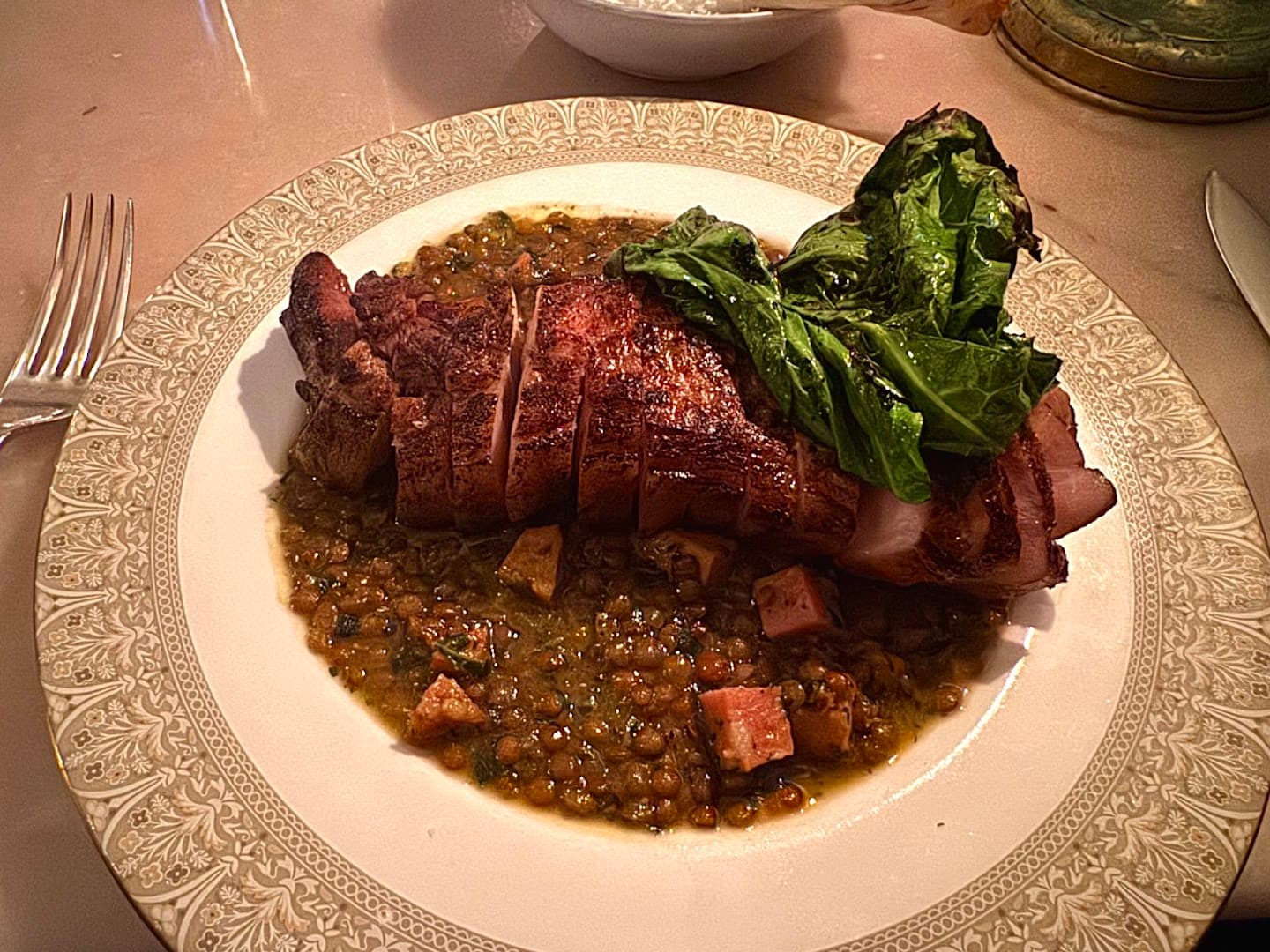 Roasted duck breast dish at Cloth, London