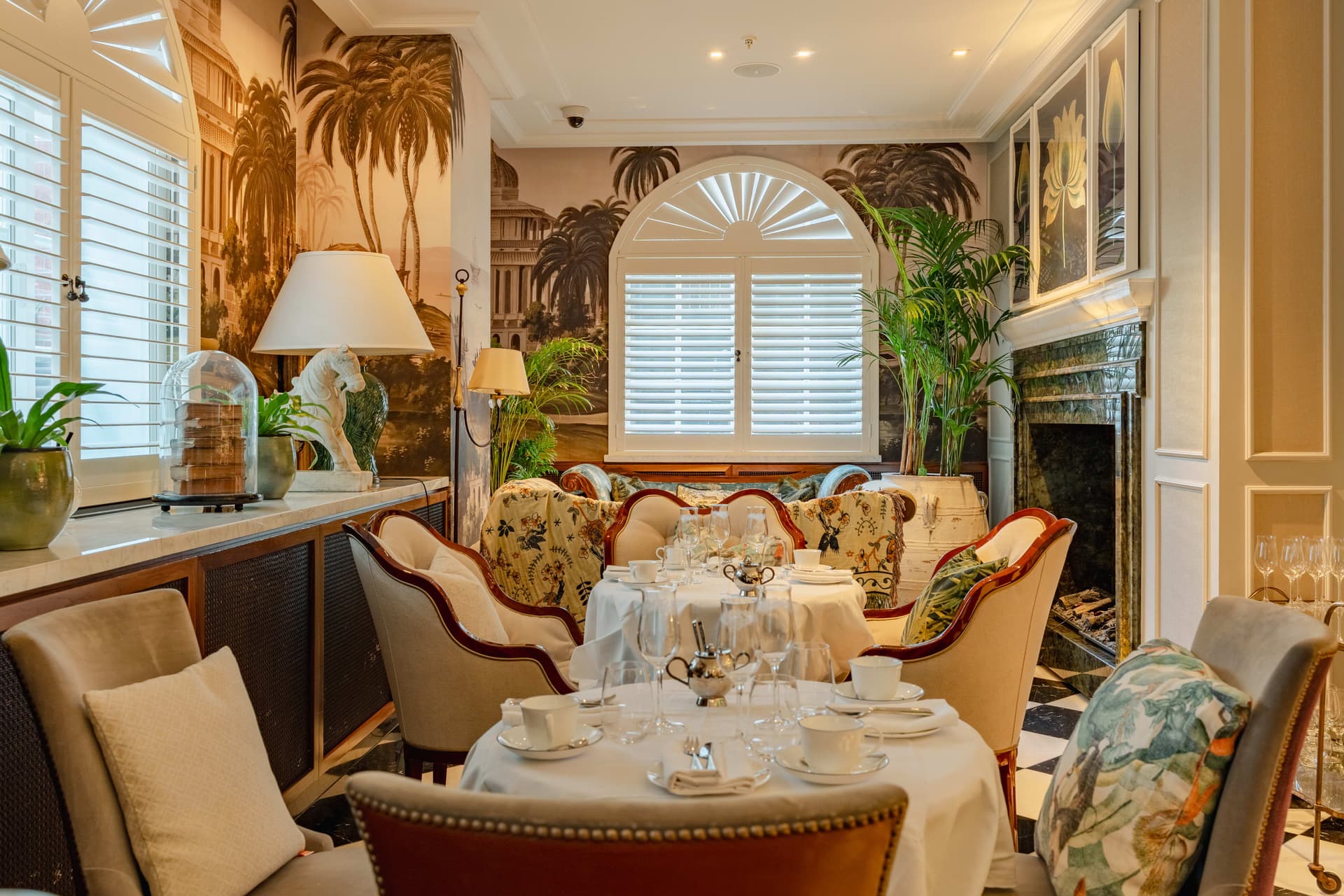 Elegant afternoon tea lounge at The Parlour, London