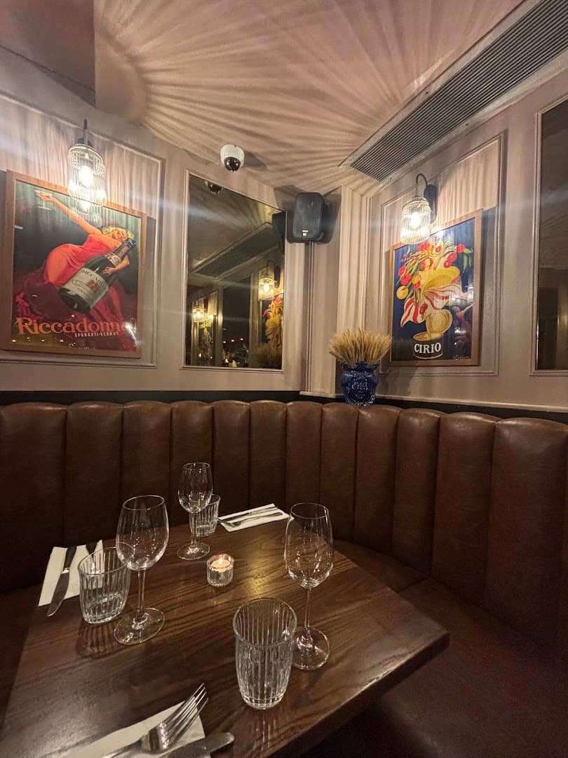 Booth seating area at 27 Old Compton Street, London