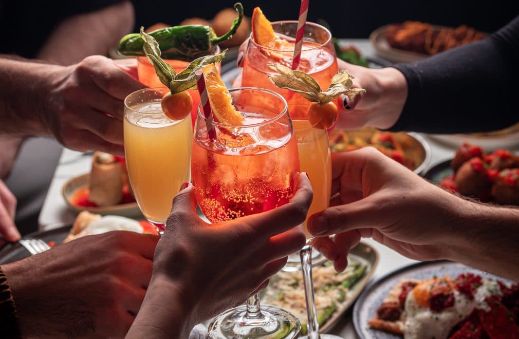 Cocktails toast at Betto Tapas Restaurant & Cocktail Bar, London
