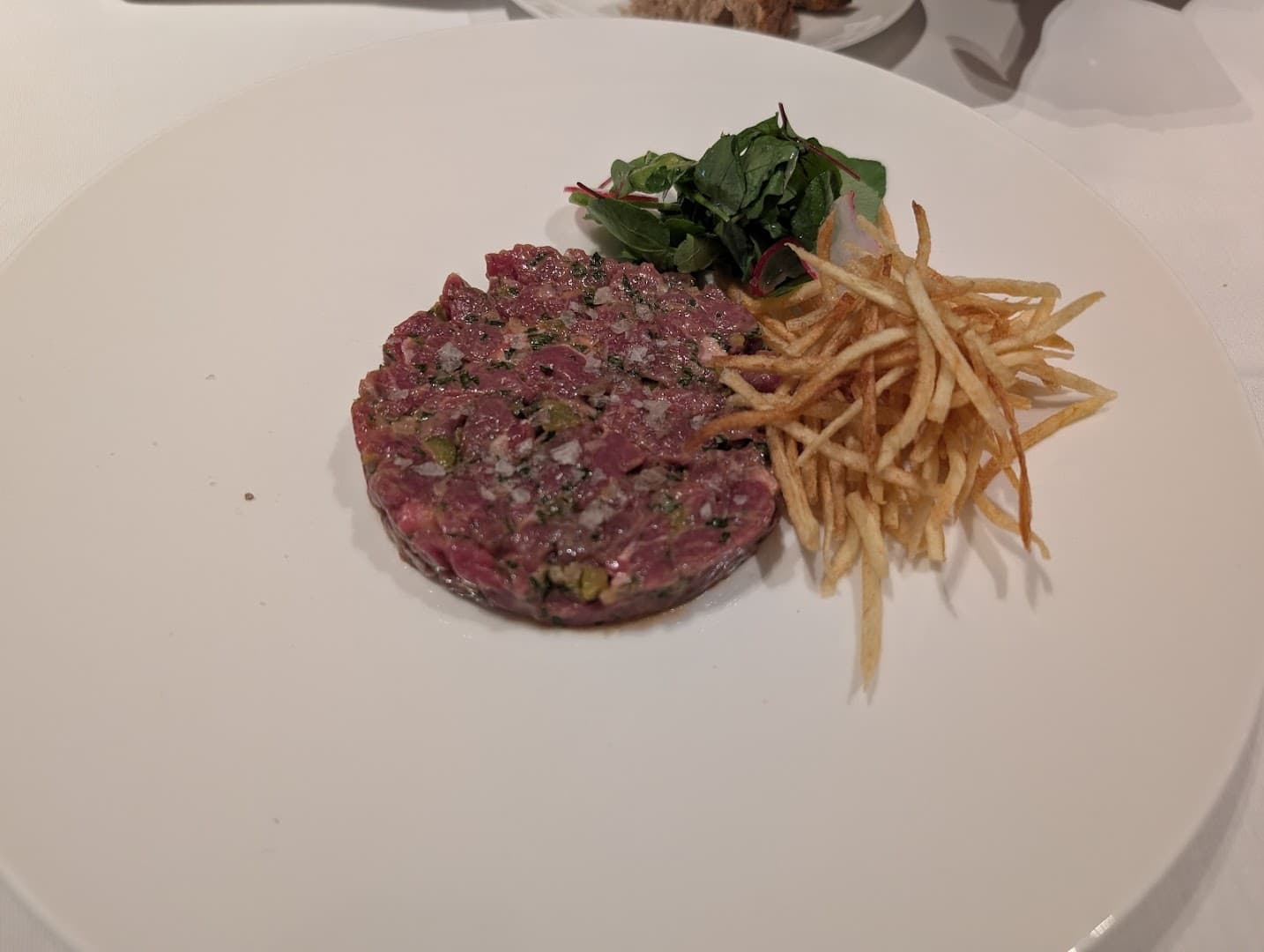 Beef tartare dish at Origin City, London