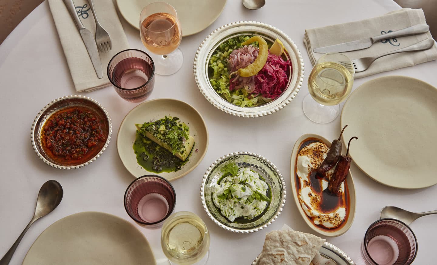 Mezze spread at LEYDI, London