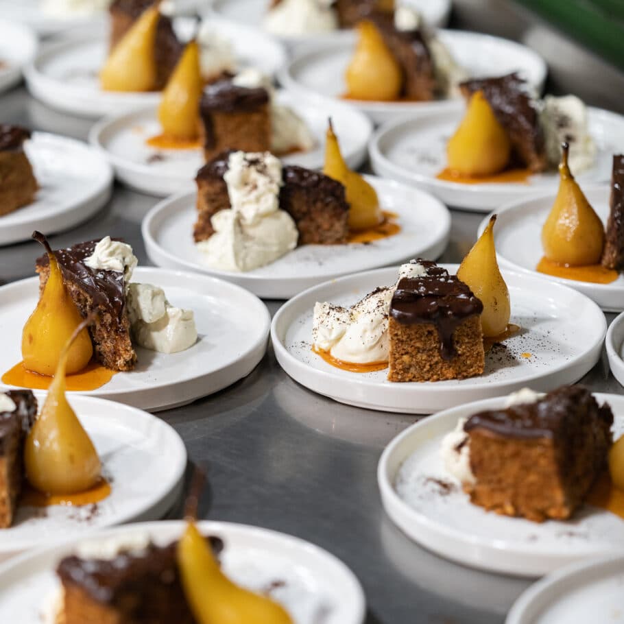 Plated dessert service at The Thomas Cubitt Pub Belgravia, London
