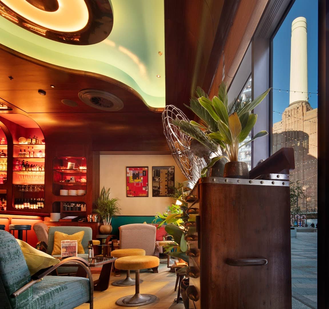 Lounge area entrance at Dishoom Battersea, London