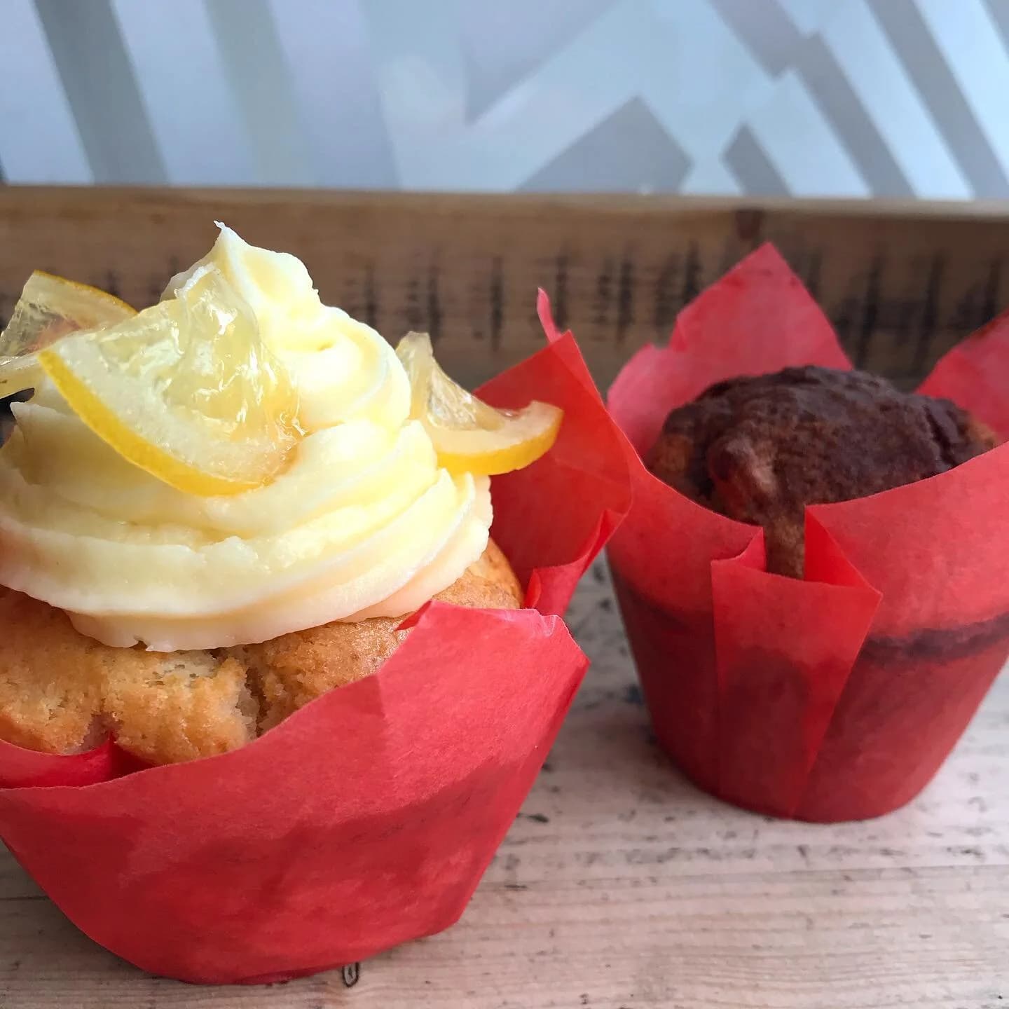Lemon poppy seed and chocolate cupcakes at Flotsam & Jetsam, London