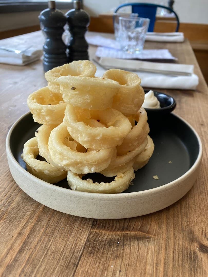Crispy onion rings at The Garden - Pizza Restaurant & Bar, London