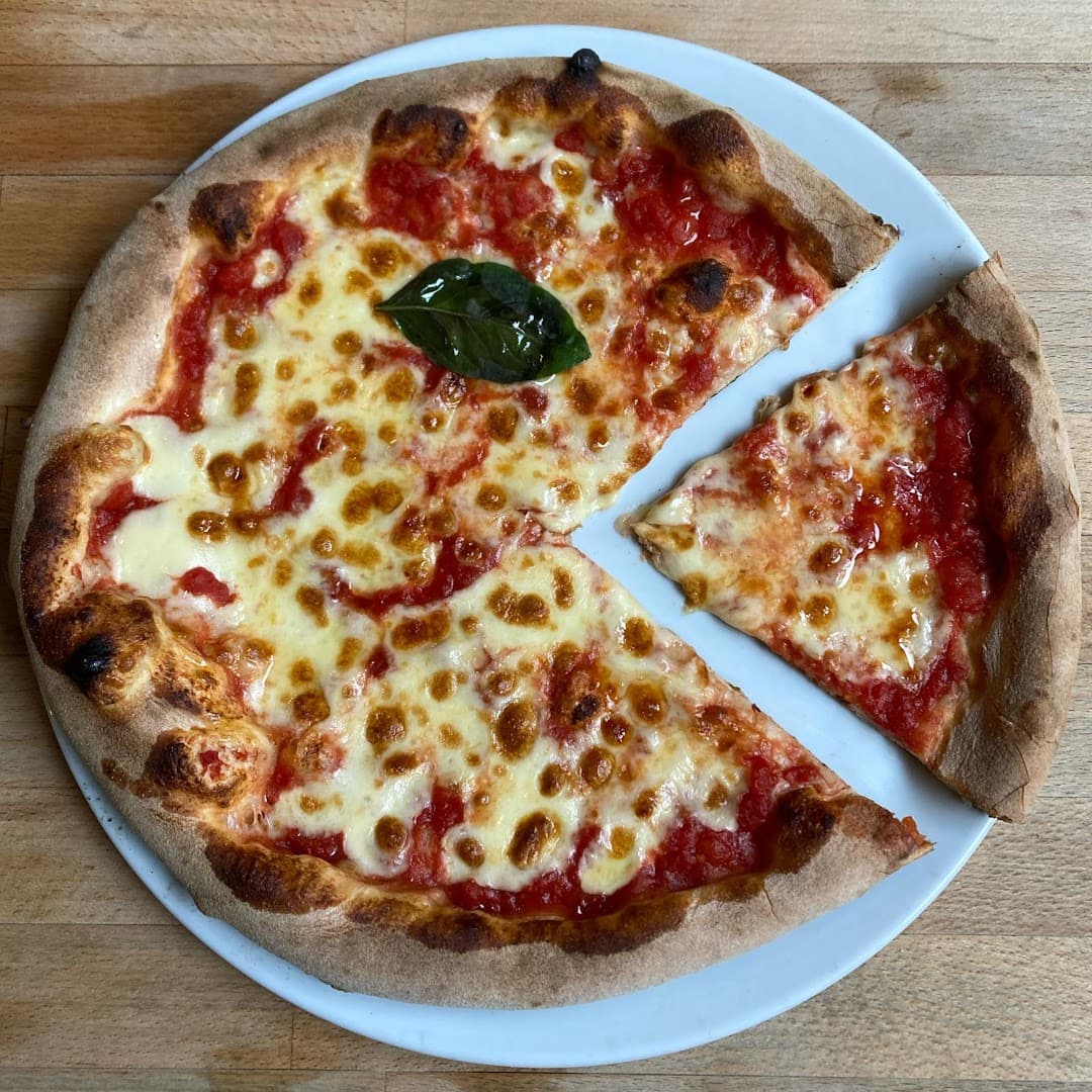 Margherita pizza at The Garden - Pizza Restaurant & Bar, London