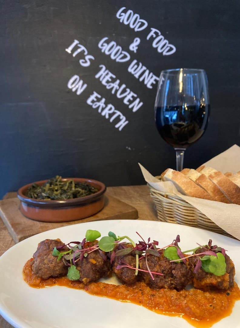 Meatballs in tomato sauce at The Garden - Pizza Restaurant & Bar, London