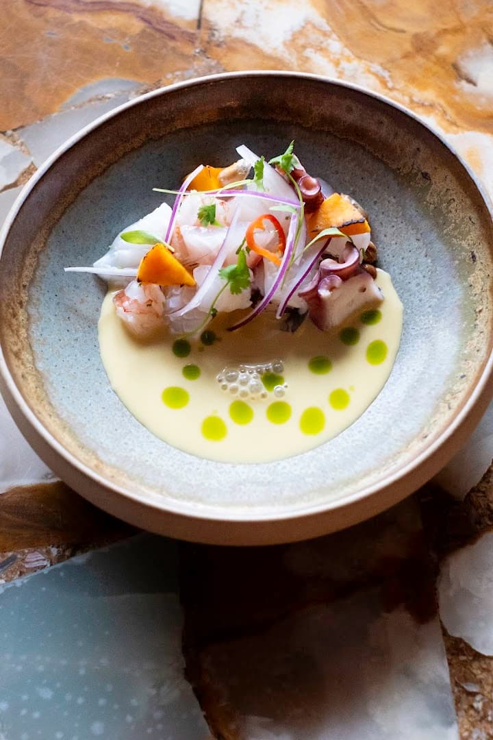 Peruvian ceviche dish at LIMA Shoreditch, London