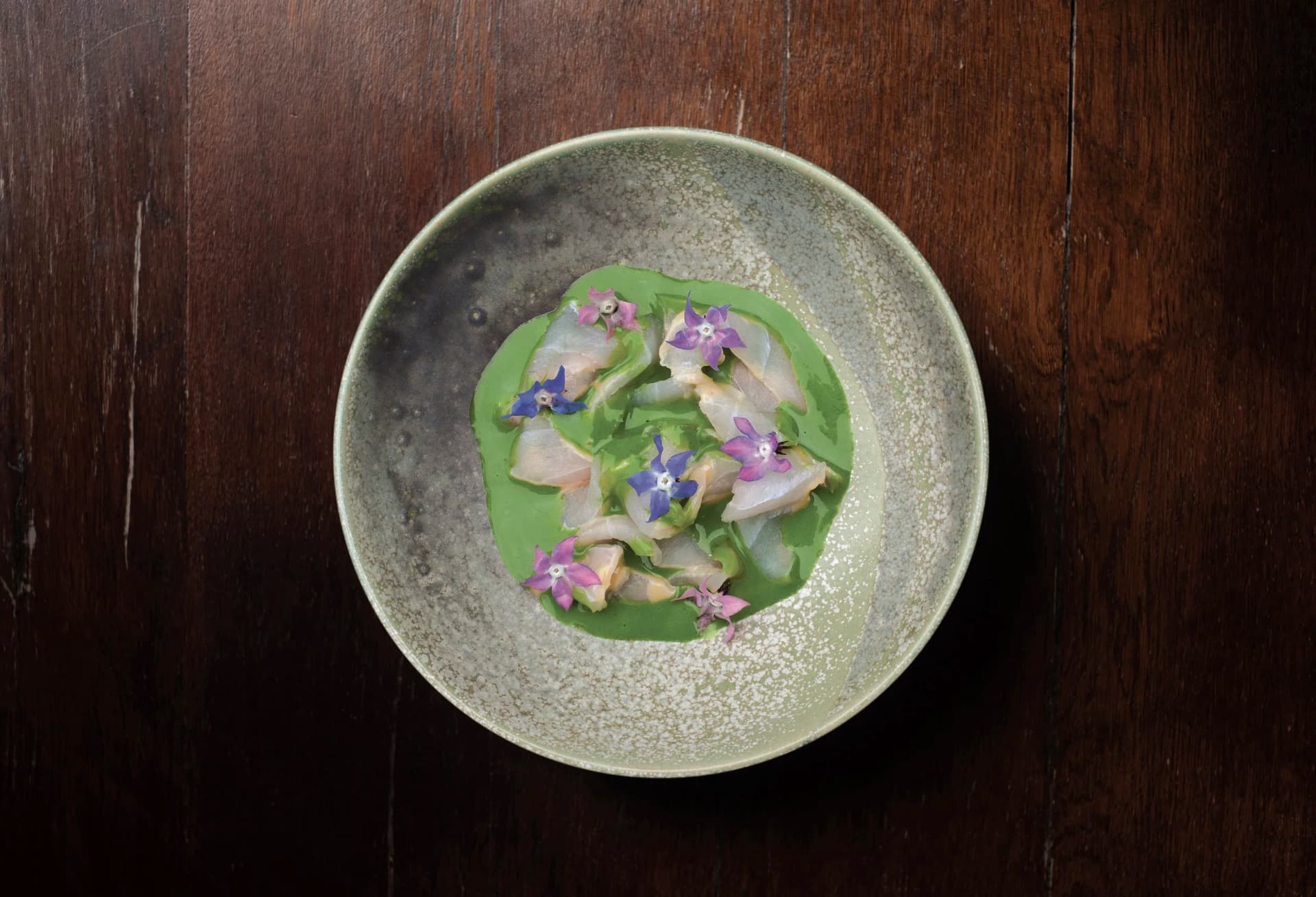 Peruvian ceviche with edible flowers at LIMA Shoreditch, London