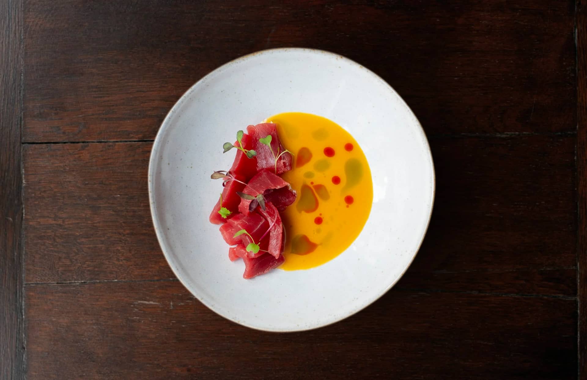 Tuna ceviche dish at LIMA Shoreditch, London
