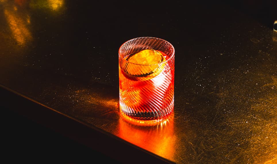 Cocktail with atmospheric lighting at Daddy Bao, Tooting, London