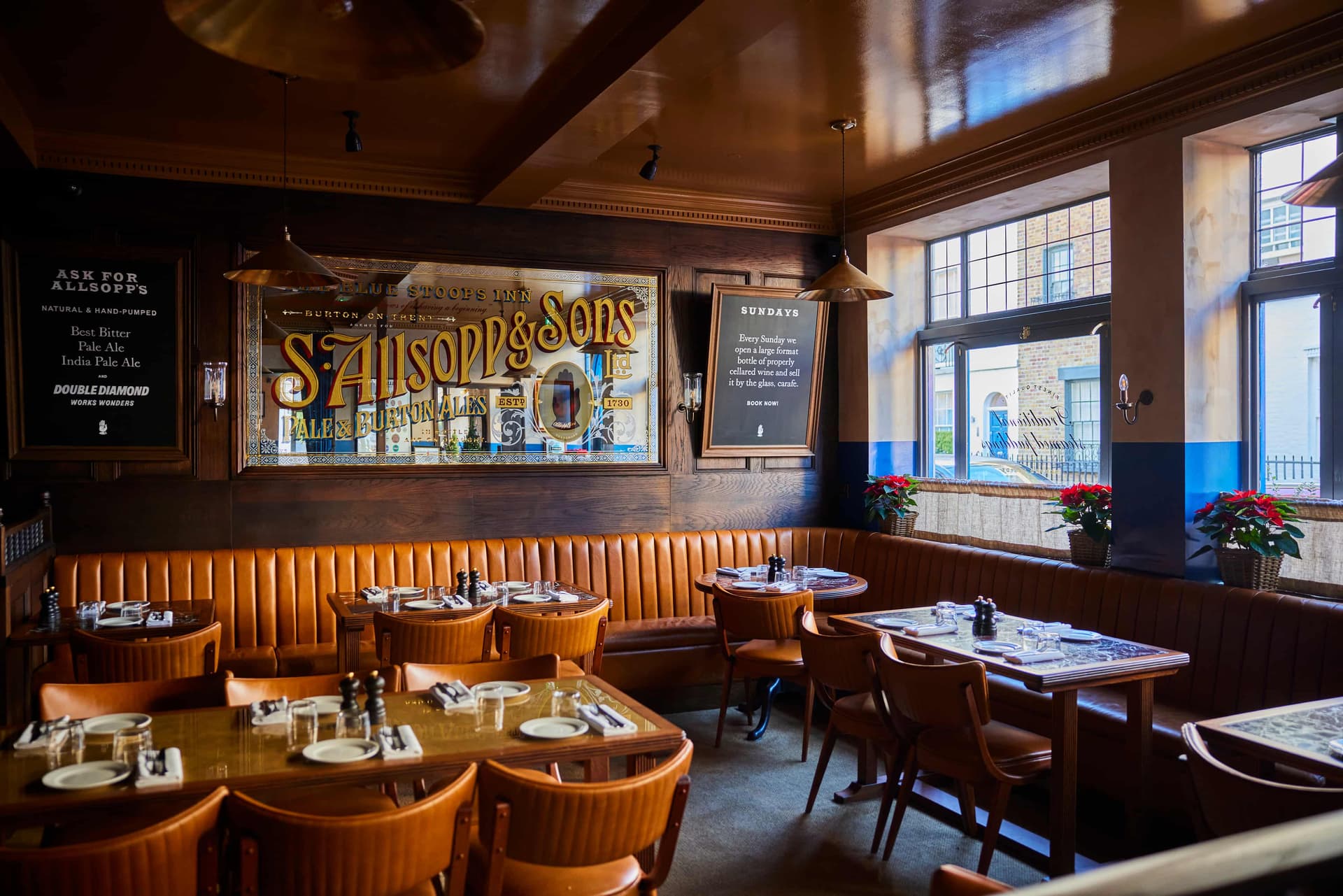 Main dining room at The Blue Stoops, London