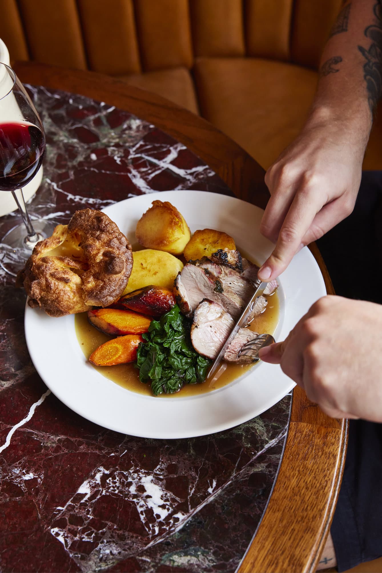 Sunday roast dinner at The Blue Stoops, London