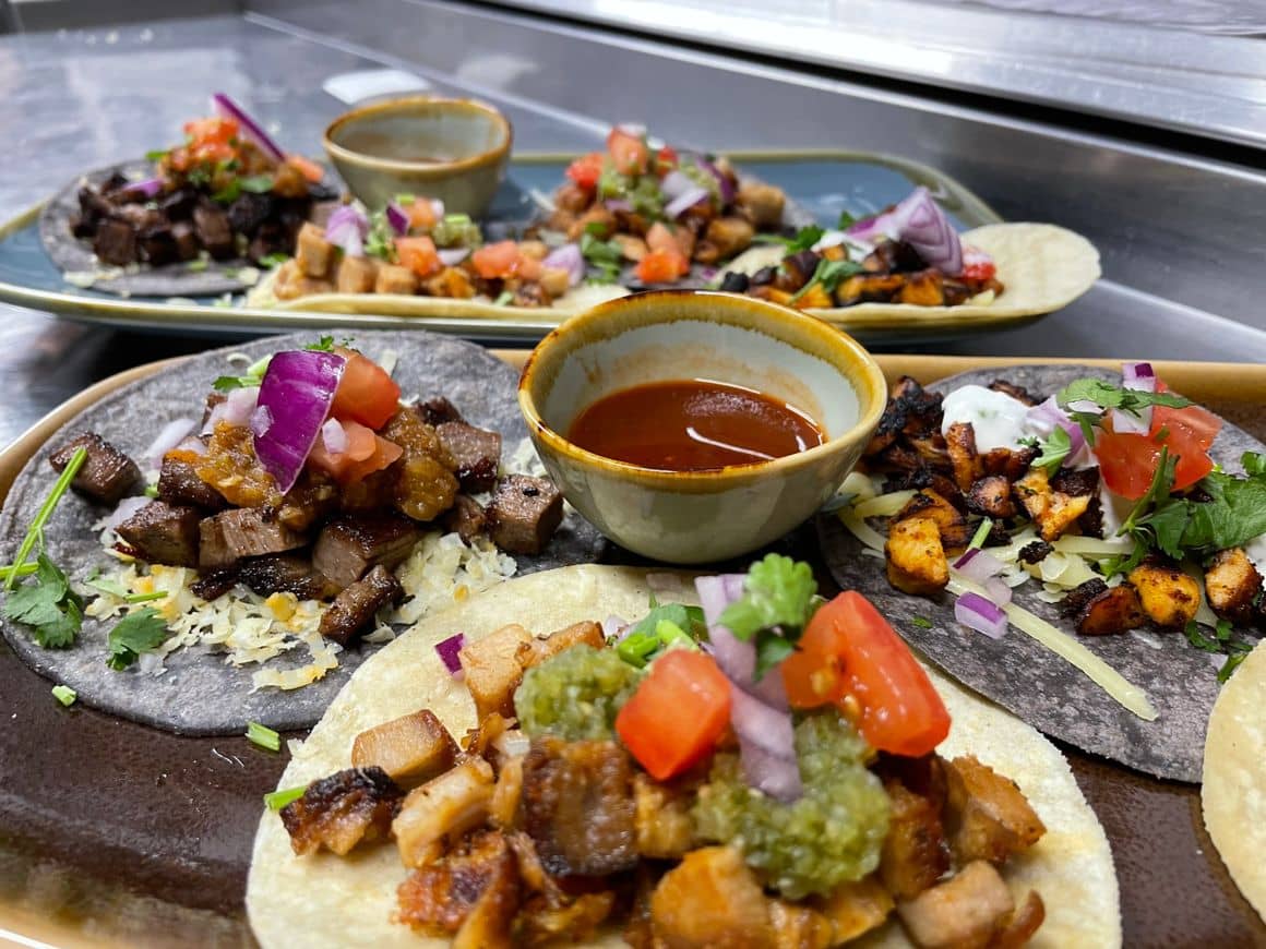 Taco selection platter at Catalina's Fitzrovia, London