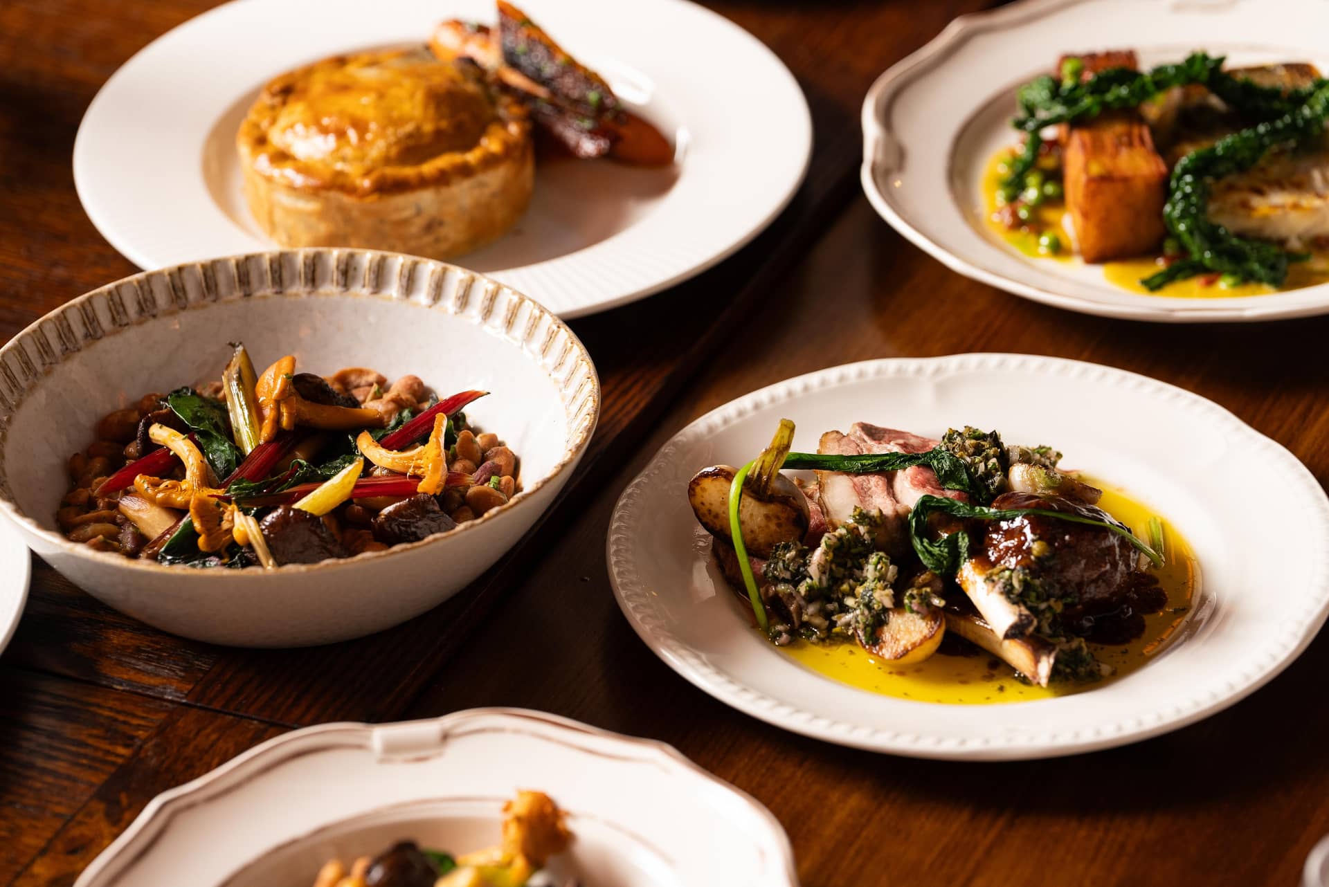 Seasonal menu selection at The Wilmington, London