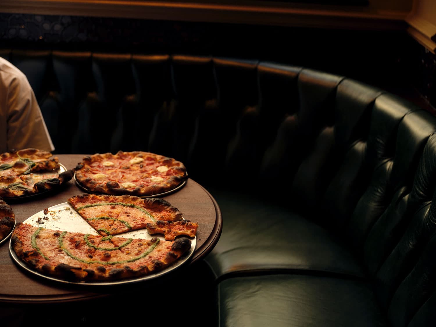 Wood-fired pizzas at Crisp W1, London